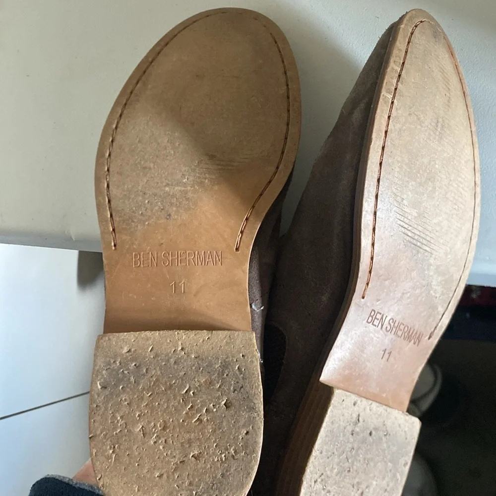 BEN SHERMAN SUEDE slip on MENS BOOTS brown size 11